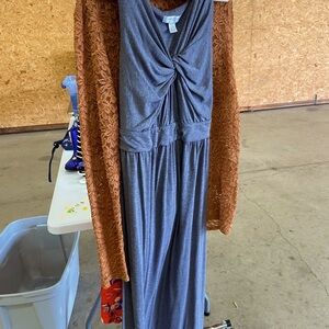 Gray Sleeveless Maxi Dress, Motherhood Maternity size L